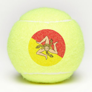 Patriotic Tennis Ball with Flag of Sicily, Italy