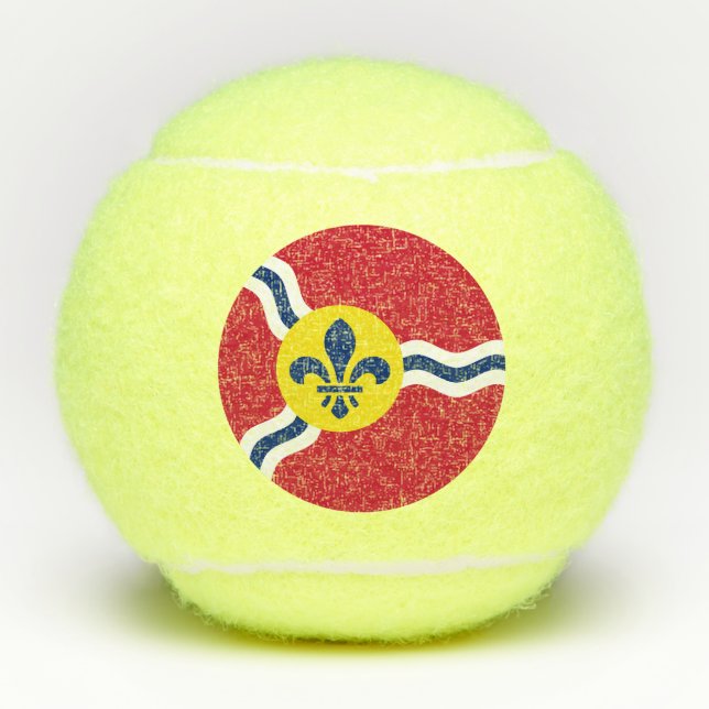 Patriotic Tennis Ball with Flag of St. Louis (Front)