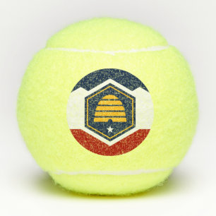 Patriotic Tennis Ball with Flag of Utah, USA