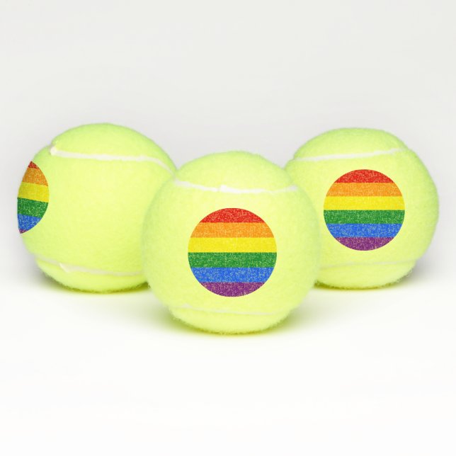 Patriotic Tennis Ball with Pride Flag of LGBT (Multi)