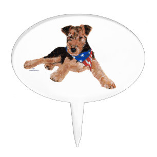 Patriotic Terrier Puppy Cake Topper