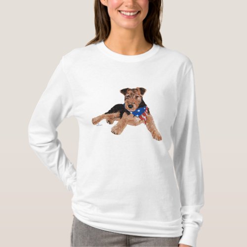 Patriotic Terrier Puppy T_Shirt