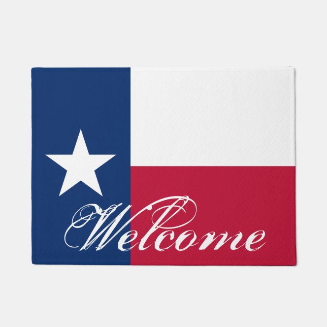 Patriotic Texas flag door mat for Texan home (Front)