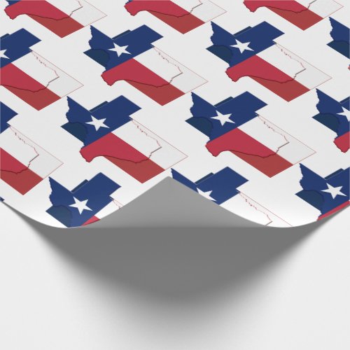 Patriotic TEXAS FLAG MAP Lone Star State  Wrapping Paper