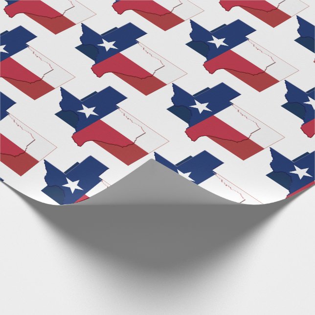 Patriotic TEXAS FLAG MAP Lone Star State  Wrapping Paper (Corner)