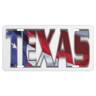 Patriotic Texas License Plate