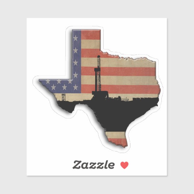 Patriotic Texas Oil Drilling Rig Sticker (Sheet)