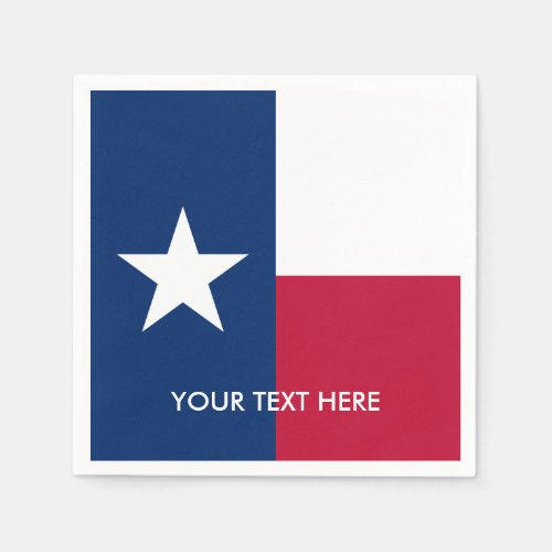 Patriotic Texas state flag custom party napkins