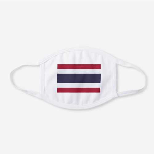 Patriotic Thailand Flag White Cotton Face Mask