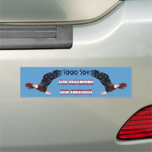 Patriotic Thank You For Defending Our Freedom Car Magnet