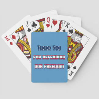 Patriotic Thank You For Defending Our Freedom Poker Cards