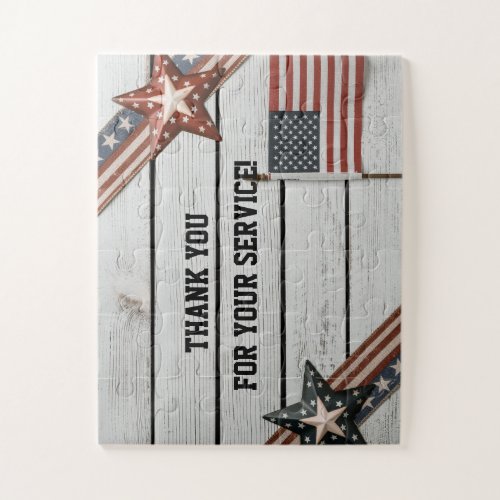 Patriotic Thank you for Serving Jigsaw Puzzle