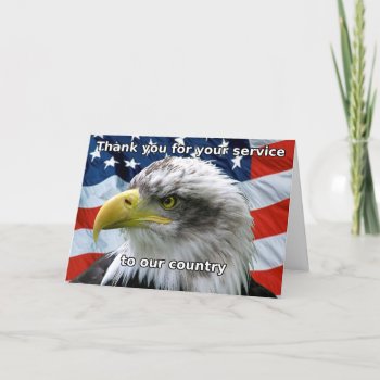 Patriotic Thank You For Your Service Card by tjustleft at Zazzle