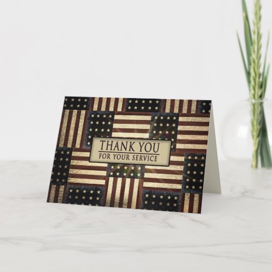 Patriotic Thank You for Your Service, USA Flags Card | Zazzle.com