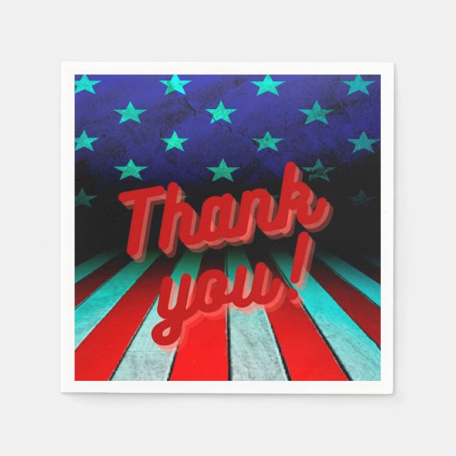Patriotic Thank you!  Napkins (Front)