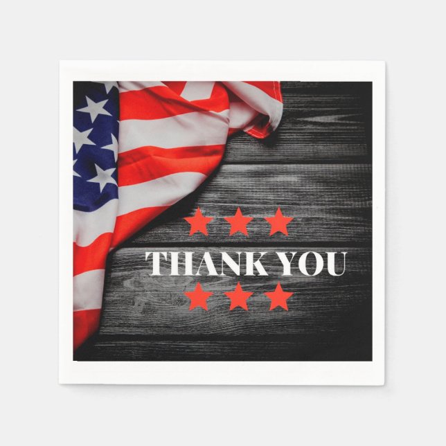 Patriotic Thank you   Napkins (Front)