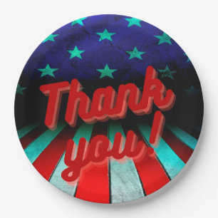Patriotic Thank you! Paper Plates