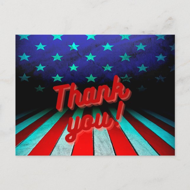 Patriotic Thank you! Postcard (Front)