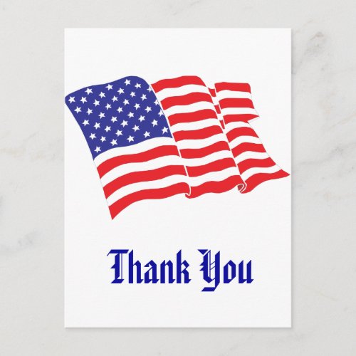 Patriotic thank you postcard