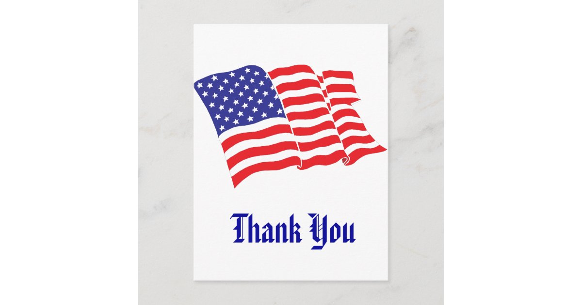 Patriotic thank you postcard | Zazzle