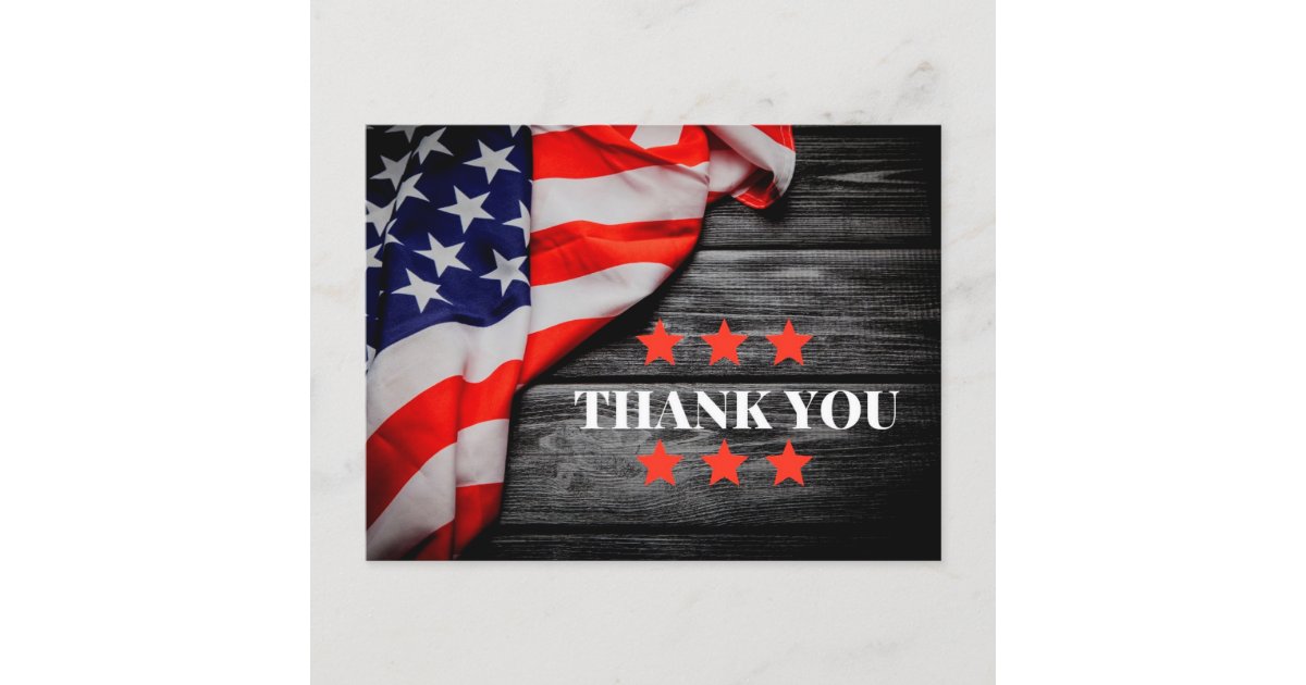 Patriotic Thank you Postcard | Zazzle