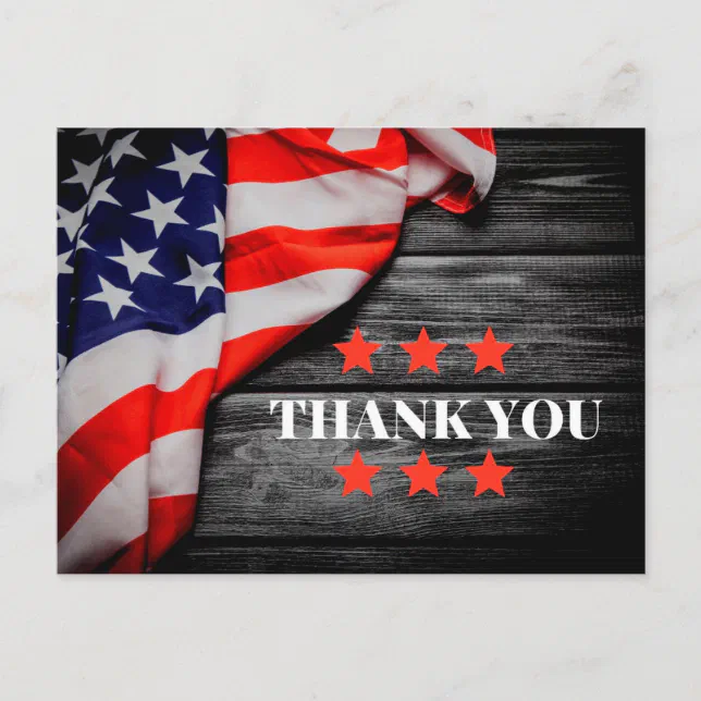 Patriotic Thank You Postcard 