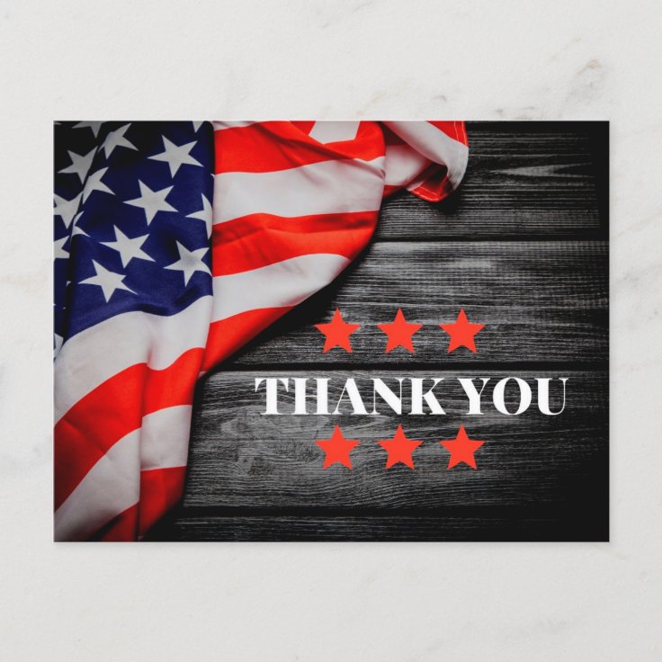 Patriotic Thank you Postcard | Zazzle