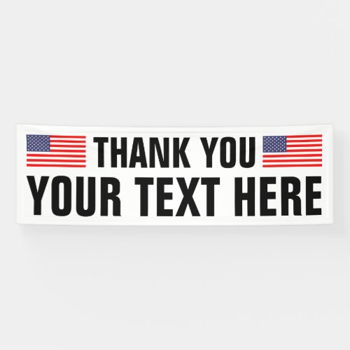 Patriotic Thank You sign banner with American flag