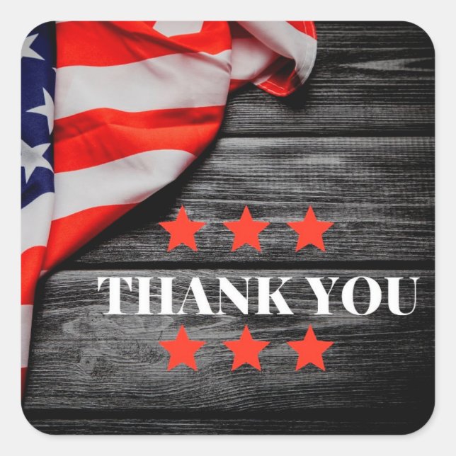 Patriotic Thank you   Square Sticker (Front)