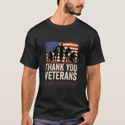 Patriotic THANK YOU VETERANS and Soldiers  T_Shirt