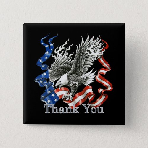 Patriotic Thank You Veterans Day Button