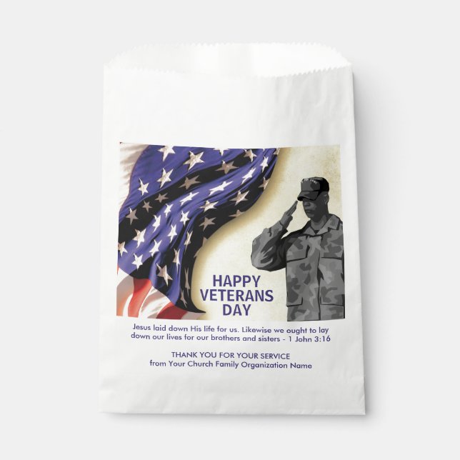 Patriotic Thank You VETERANS DAY Favor Bag (Front)