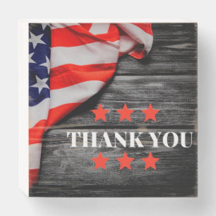 Patriotic Thank you Wooden Box Sign
