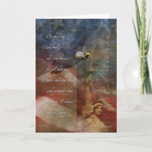 Patriotic Thanksgiving Card Bald Eagle