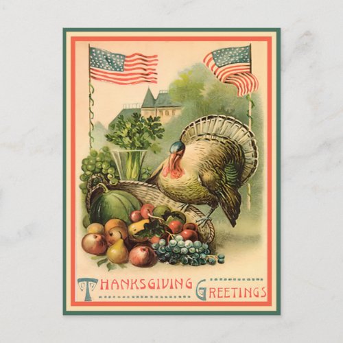 Patriotic Thanksgiving Postcard