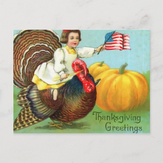 Patriotic Thanksgiving Postcard (Front)