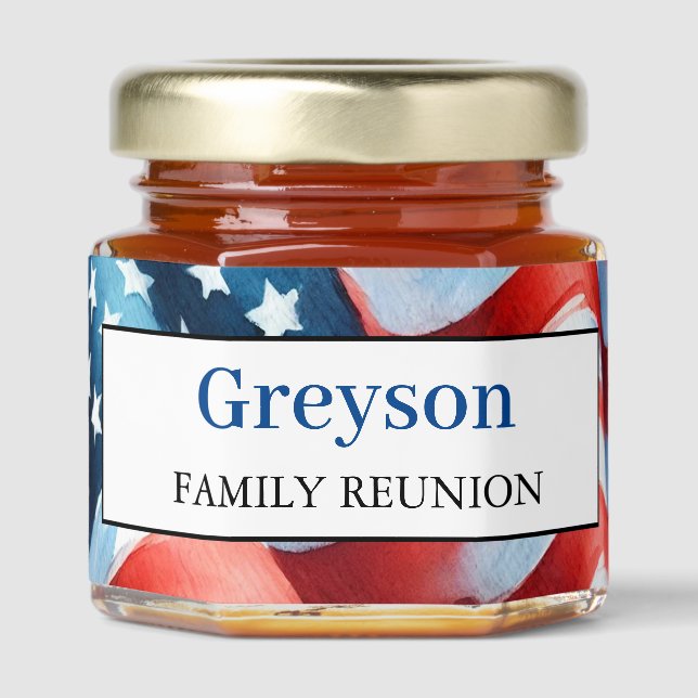Patriotic Theme Favors Honey Jar Favors (Front)