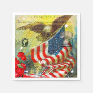 Patriotic theme paper napkins