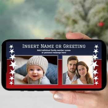 Patriotic Theme Photo - Instant Download Option Holiday Card by My2Cents at Zazzle