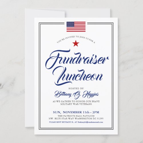 Patriotic Themed  Event American Flag Invitation