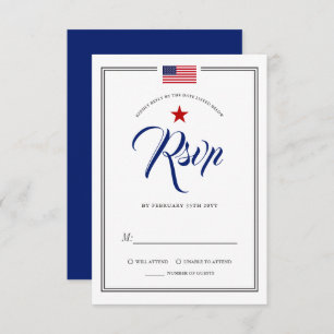 Patriotic Themed Event American Flag RSVP Invitati Invitation