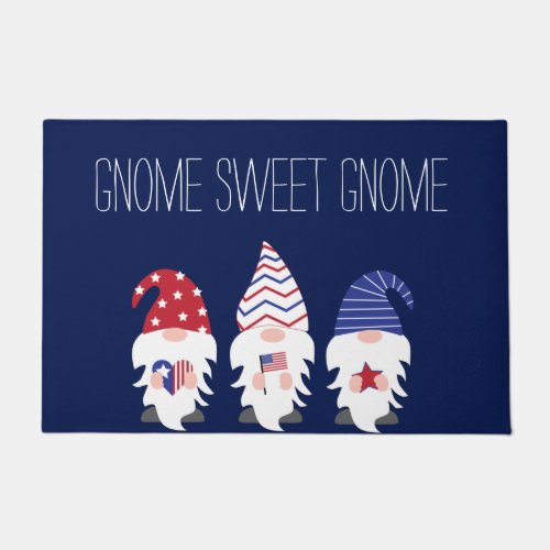 Patriotic Themed Gnome Sweet Gnome Home Decor Doormat