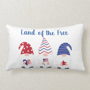 Patriotic Themed Home Decor with Gnomes Lumbar Pillow