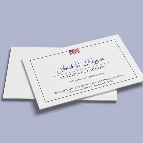 Patriotic Themed Minimal Modern Style Business Card