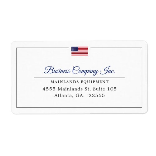 Patriotic Themed Minimal Modern Style Business Label