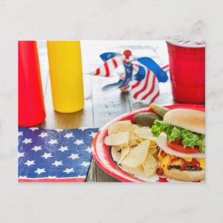 Patriotic themed party invitation postcards