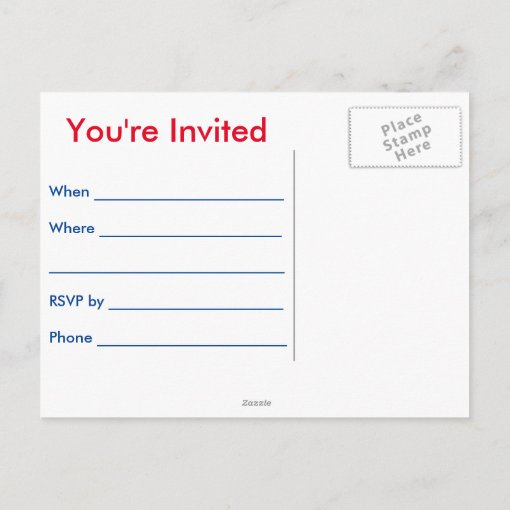 Patriotic themed party invitation postcards | Zazzle