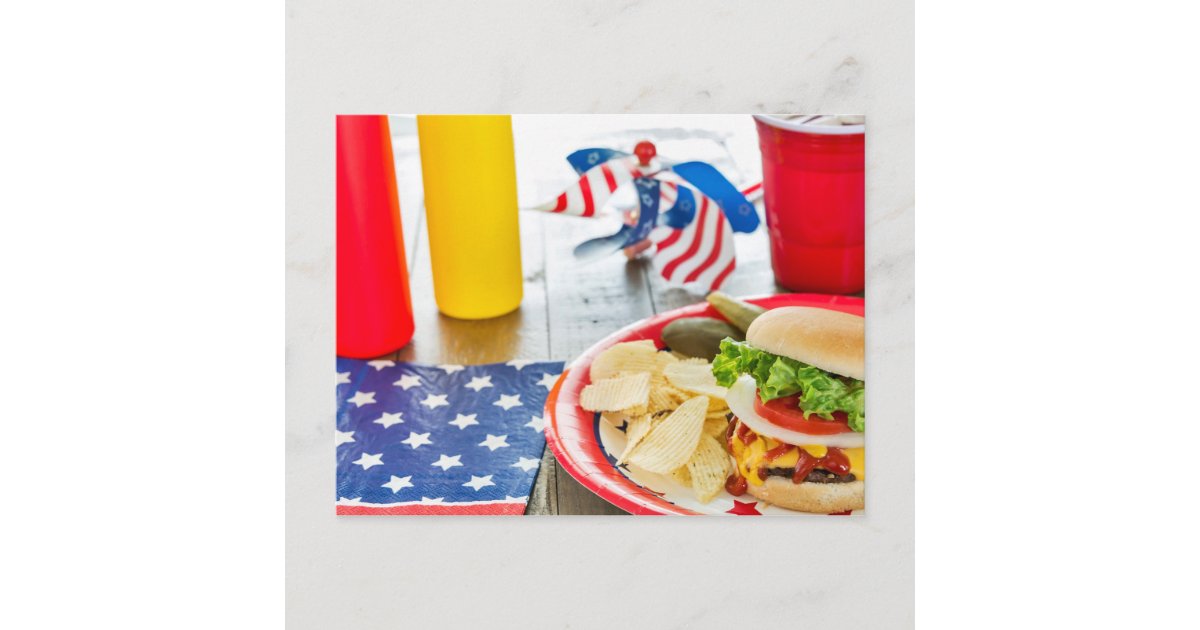 Patriotic themed party invitation postcards | Zazzle