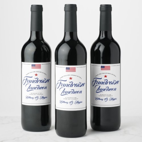 Patriotic Themed  Political Donation Thank You Wine Label