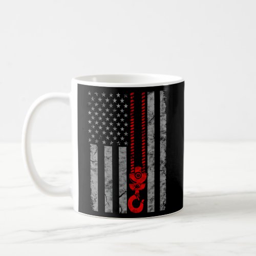 Patriotic Thin Red Line American Crane Operator Fl Coffee Mug